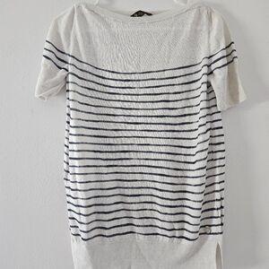 Loro Piana Striped Linen Silk Made In Italy Top Sz 44